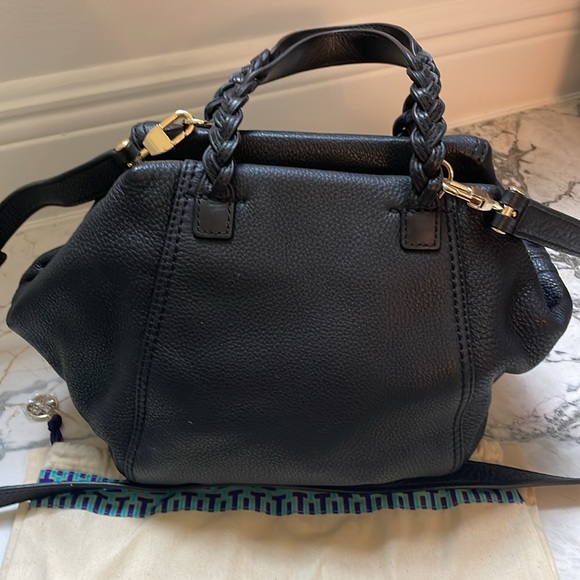 AUTHENTIC Tory Burch black half-moon satchel - Picture 6 of 9